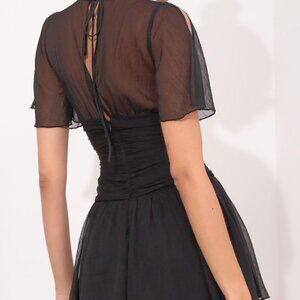 Renata Ruched Waist Dress in Black